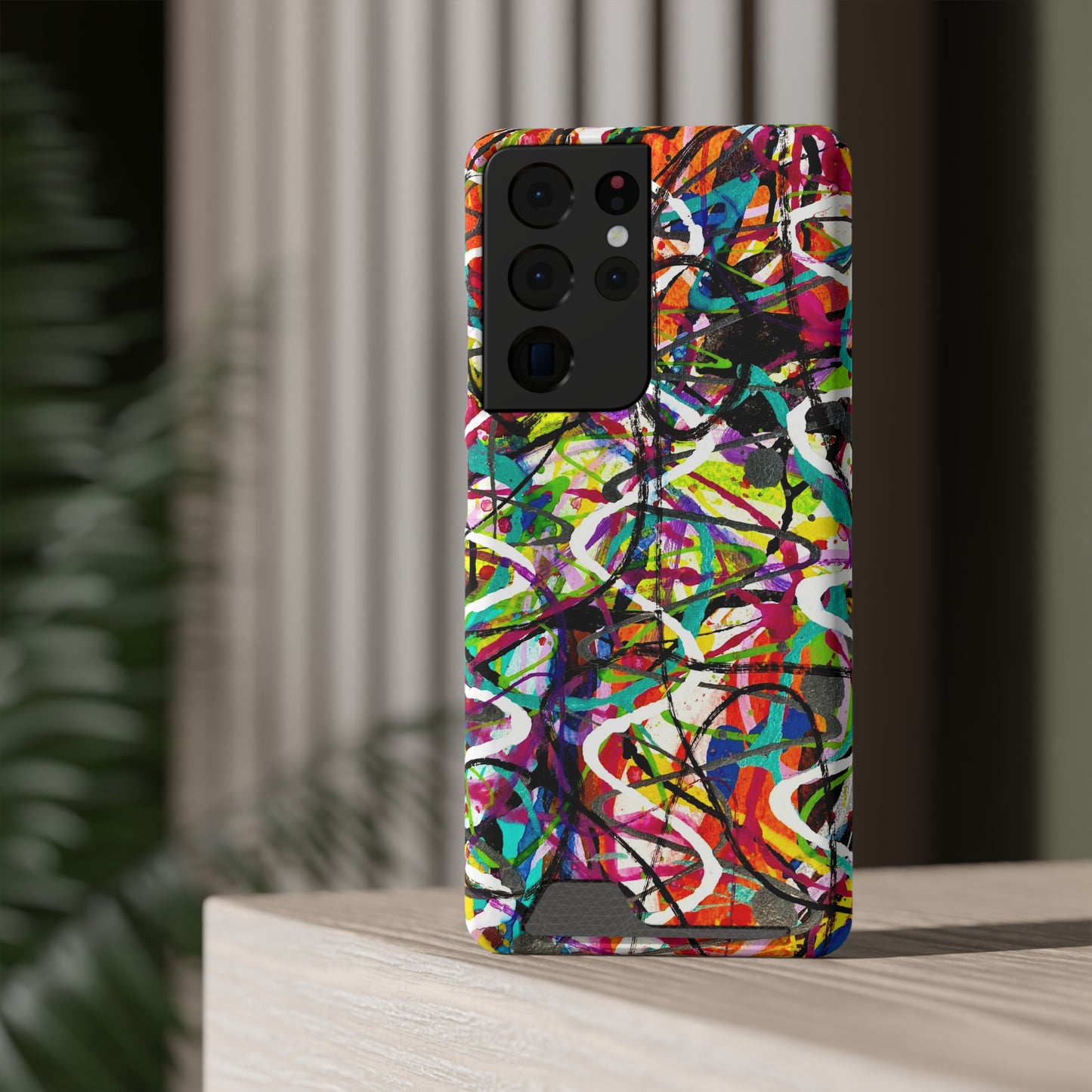 Abstract Art Phone Case With Card Holder