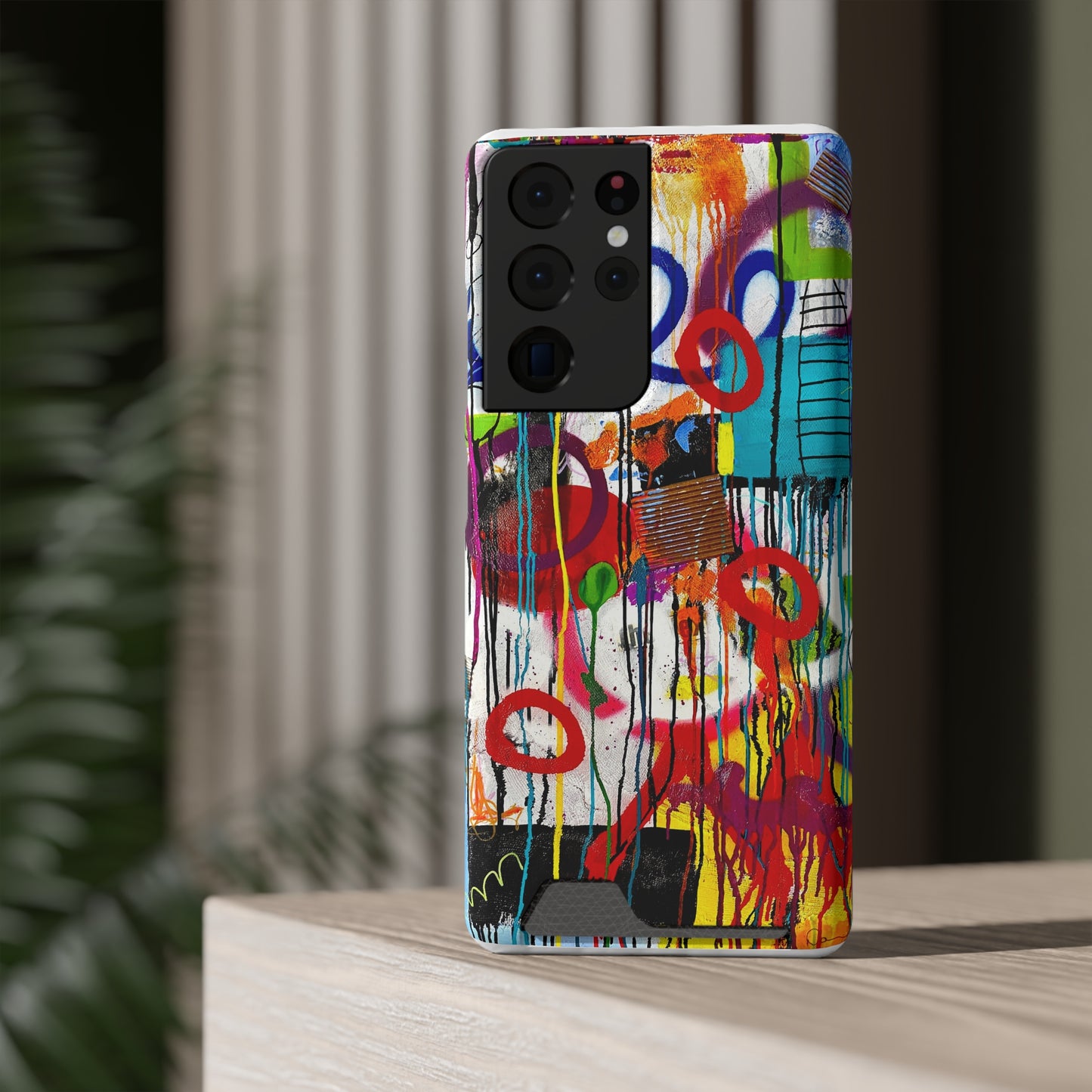 Abstract Art Phone Case With Card Holder