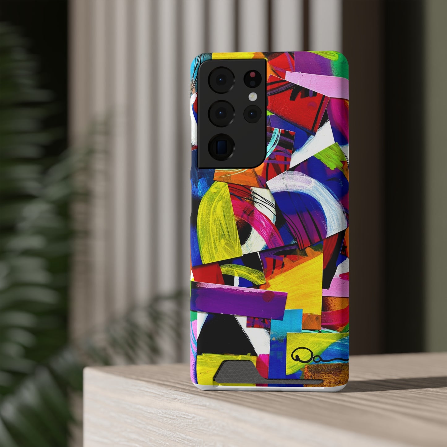 Abstract Art Phone Case With Card Holder