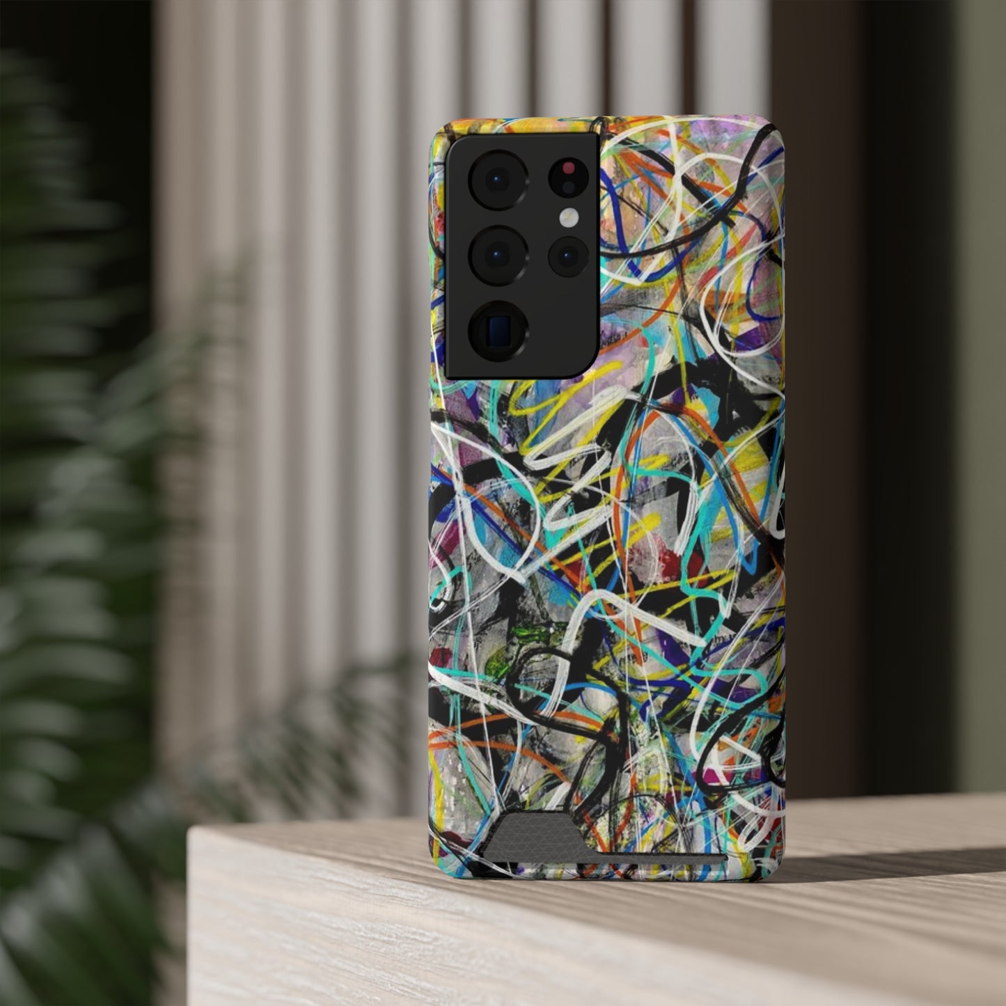 Abstract Art Phone Case With Card Holder