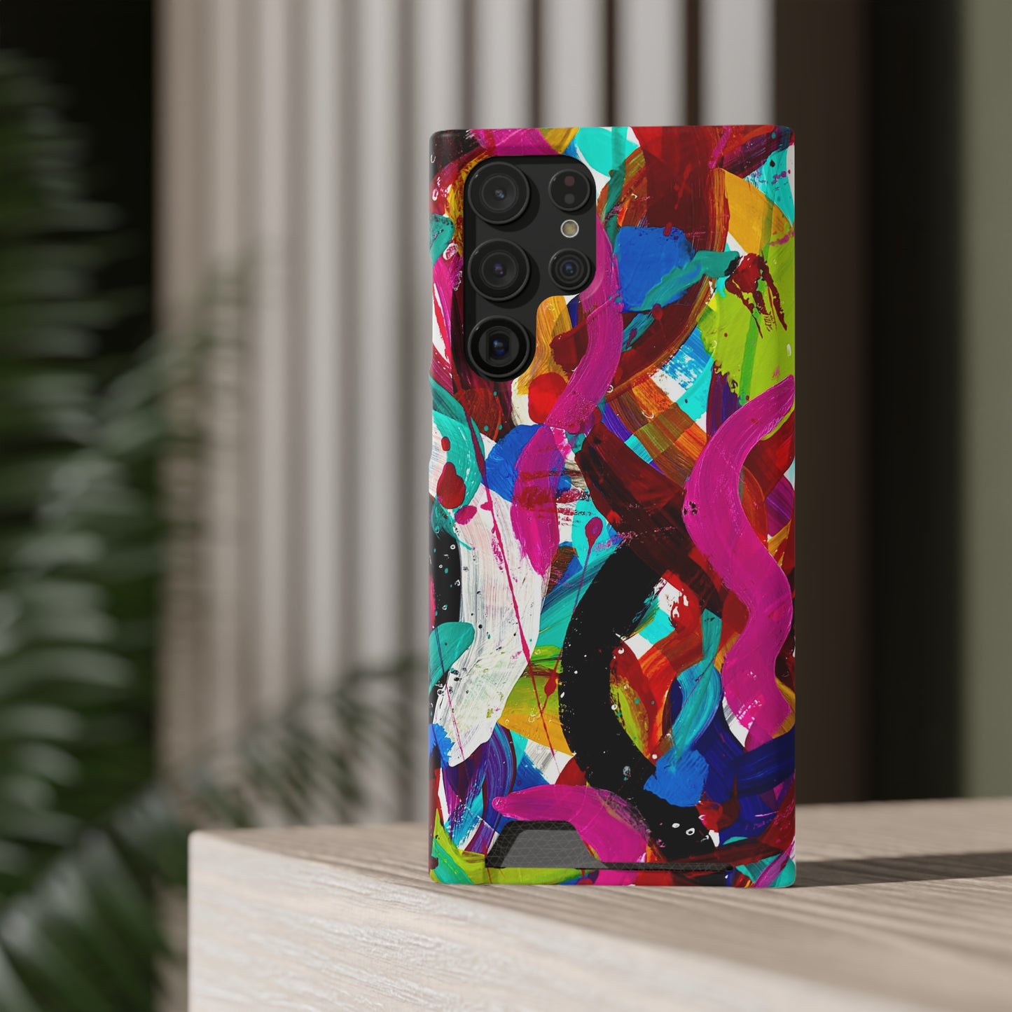 Abstract Art Phone Case With Card Holder