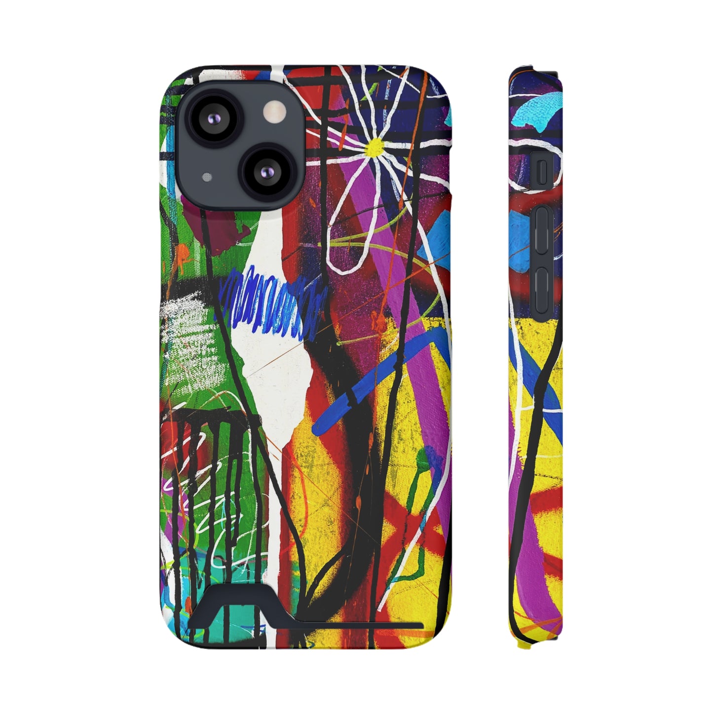 Abstract Art Phone Case With Card Holder