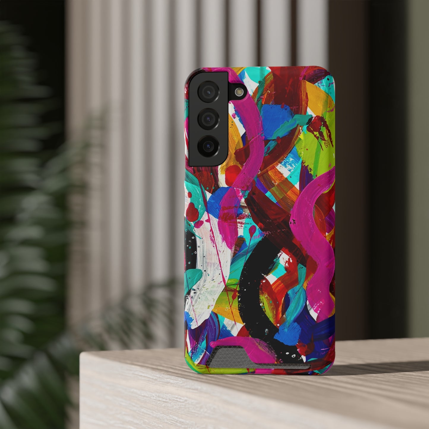 Abstract Art Phone Case With Card Holder