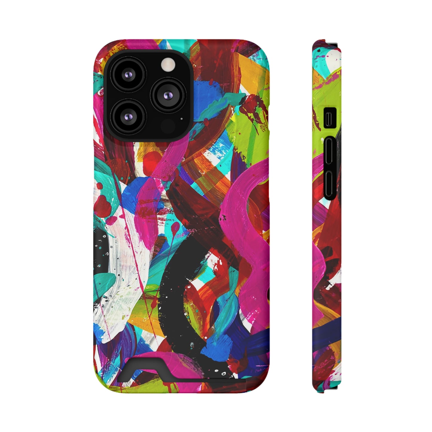 Abstract Art Phone Case With Card Holder