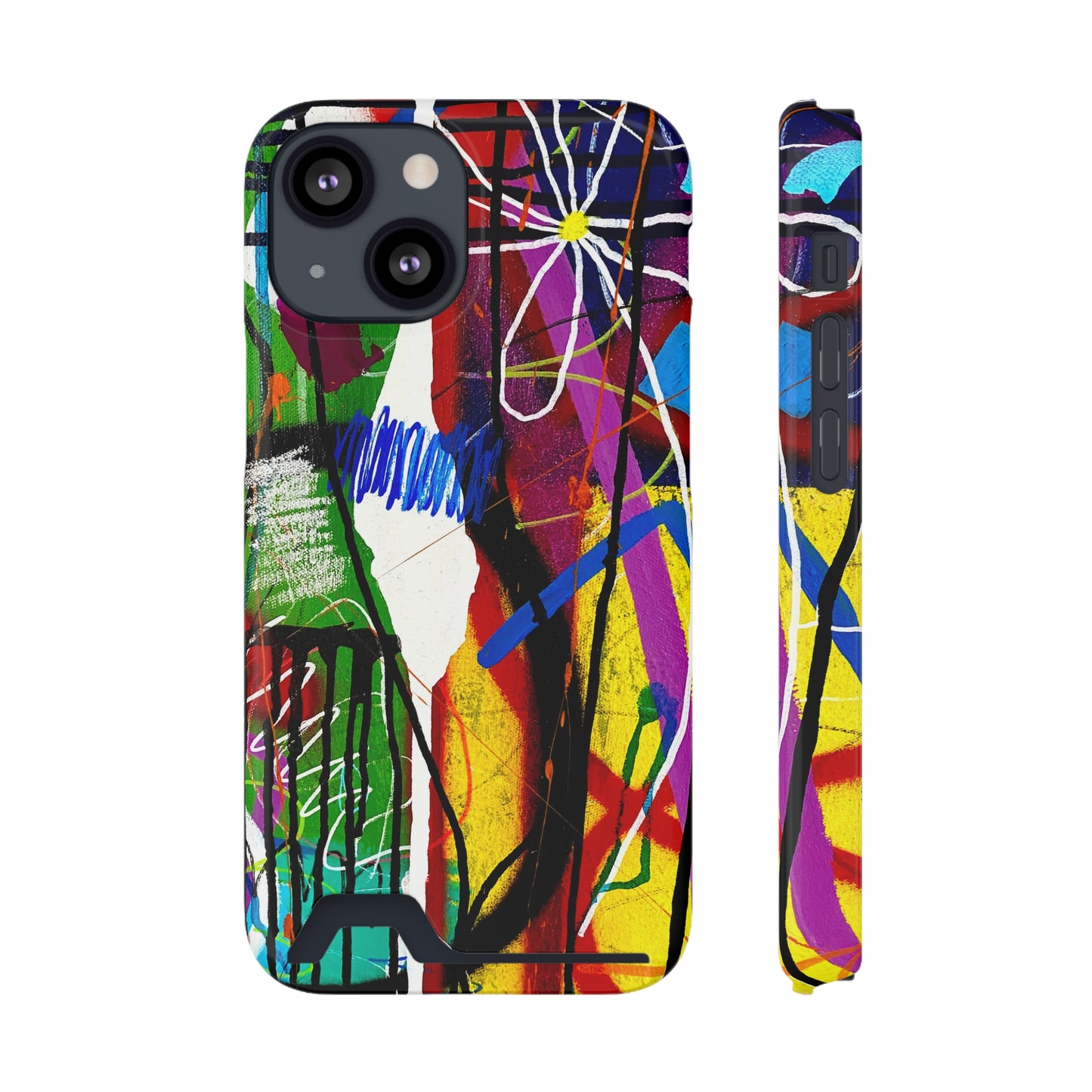 Abstract Art Phone Case With Card Holder