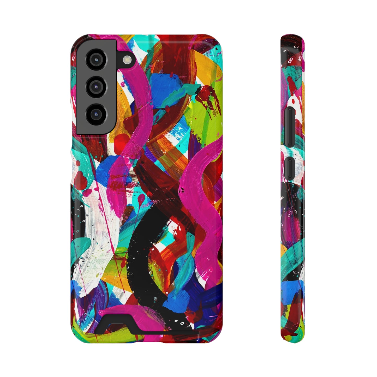 Abstract Art Phone Case With Card Holder