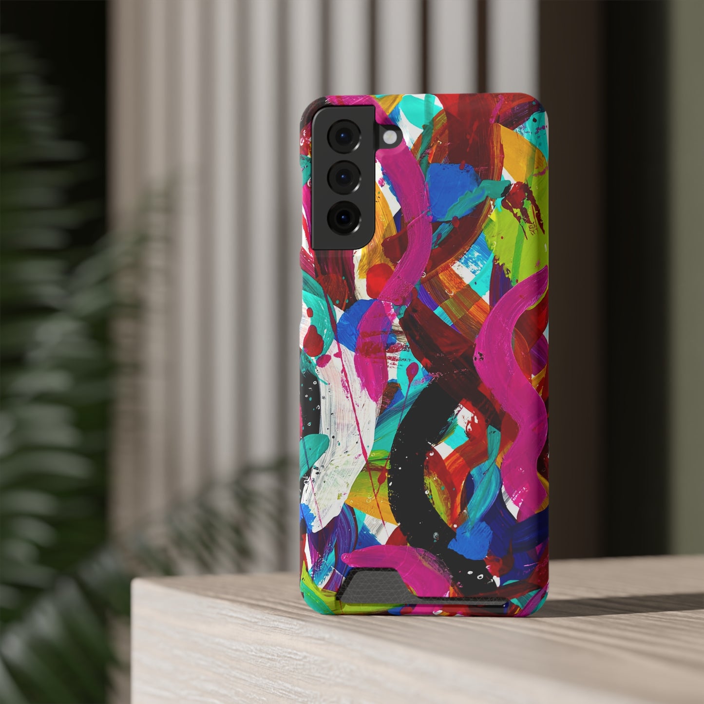 Abstract Art Phone Case With Card Holder