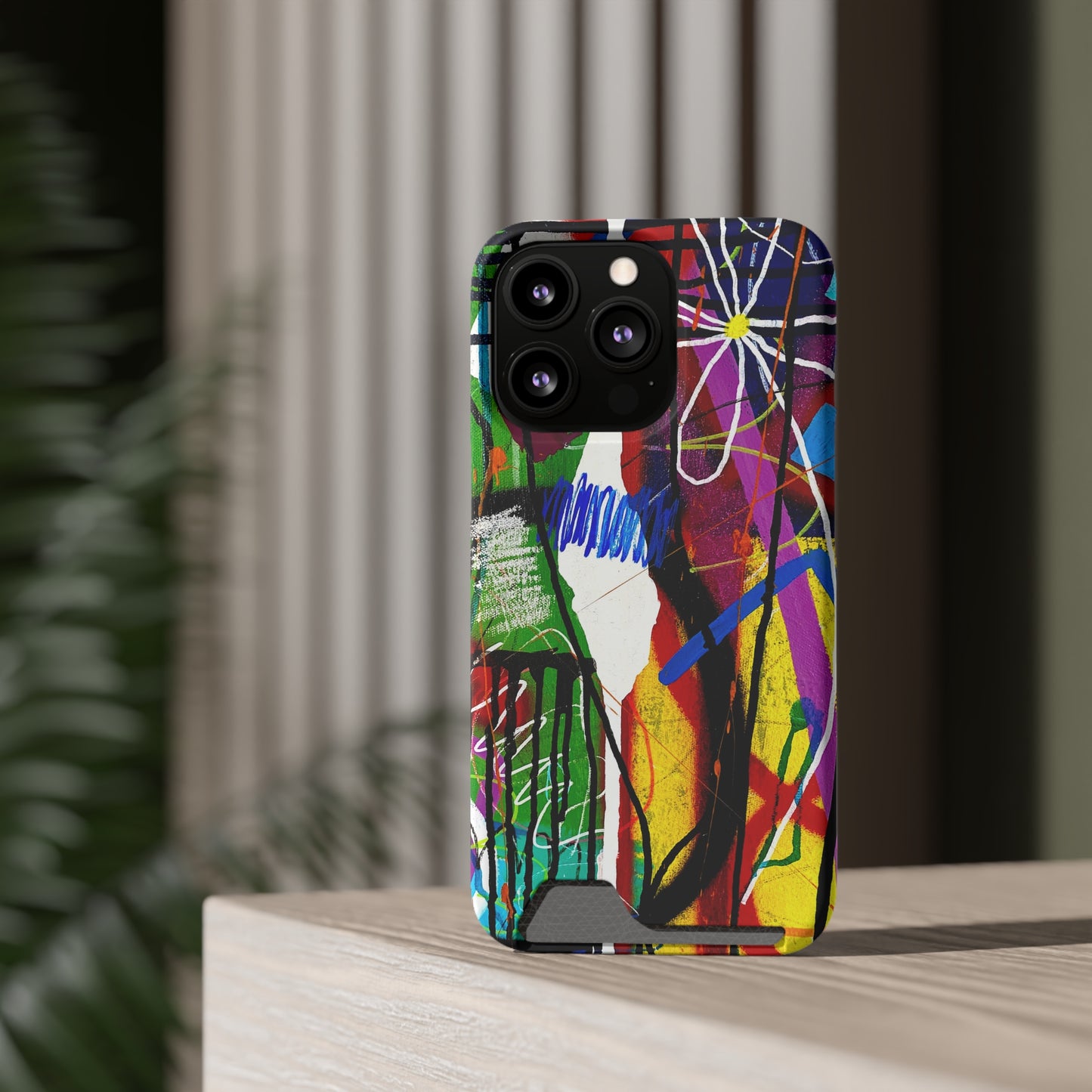 Abstract Art Phone Case With Card Holder