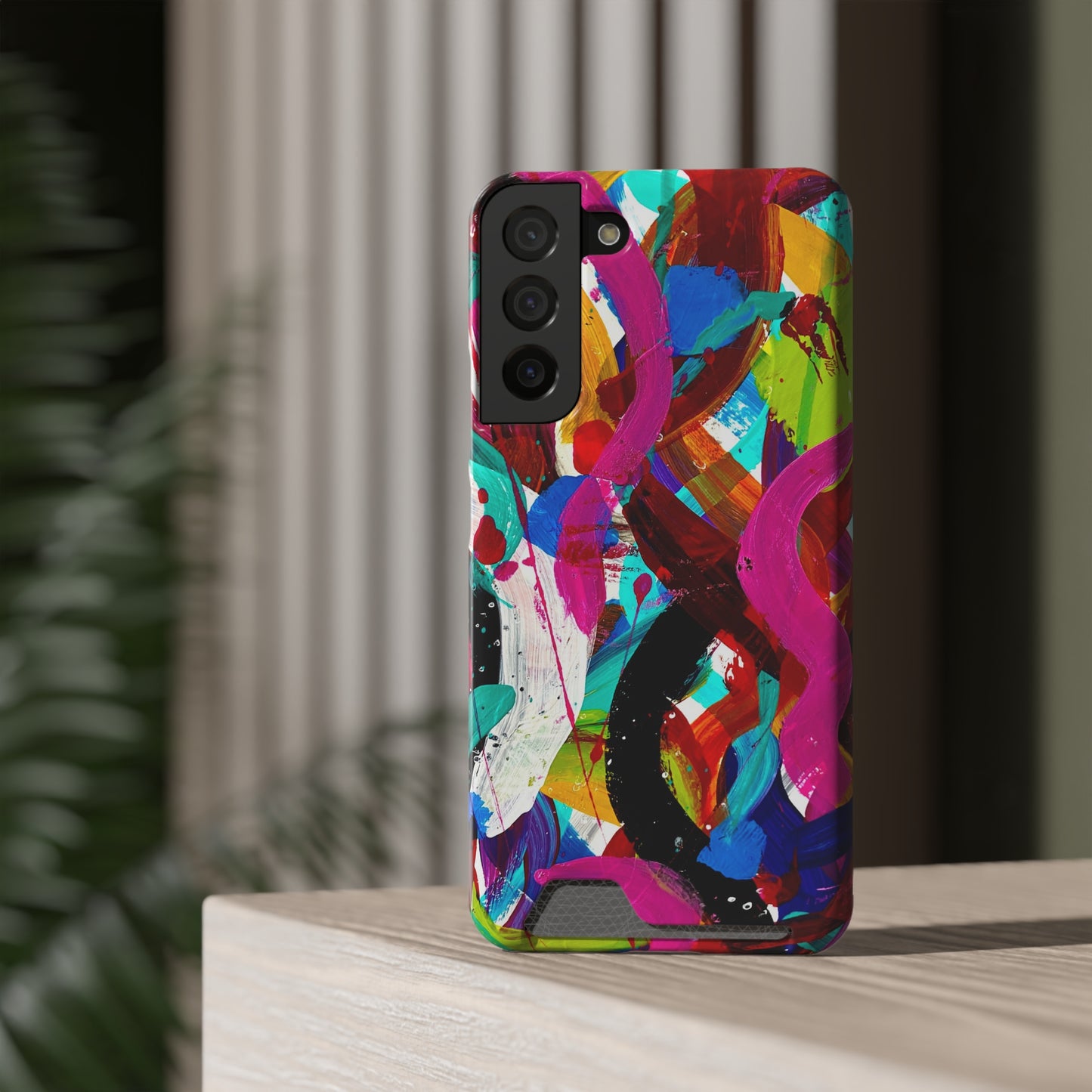 Abstract Art Phone Case With Card Holder