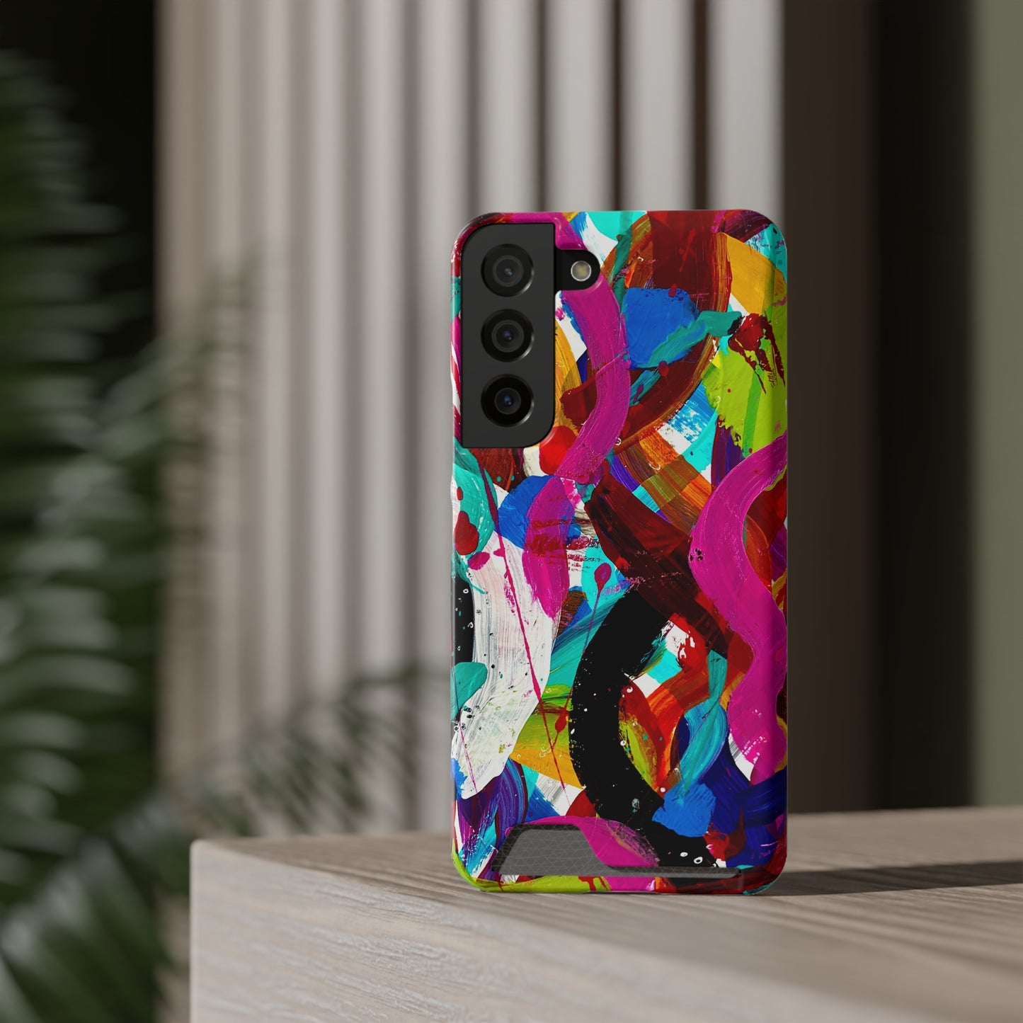 Abstract Art Phone Case With Card Holder
