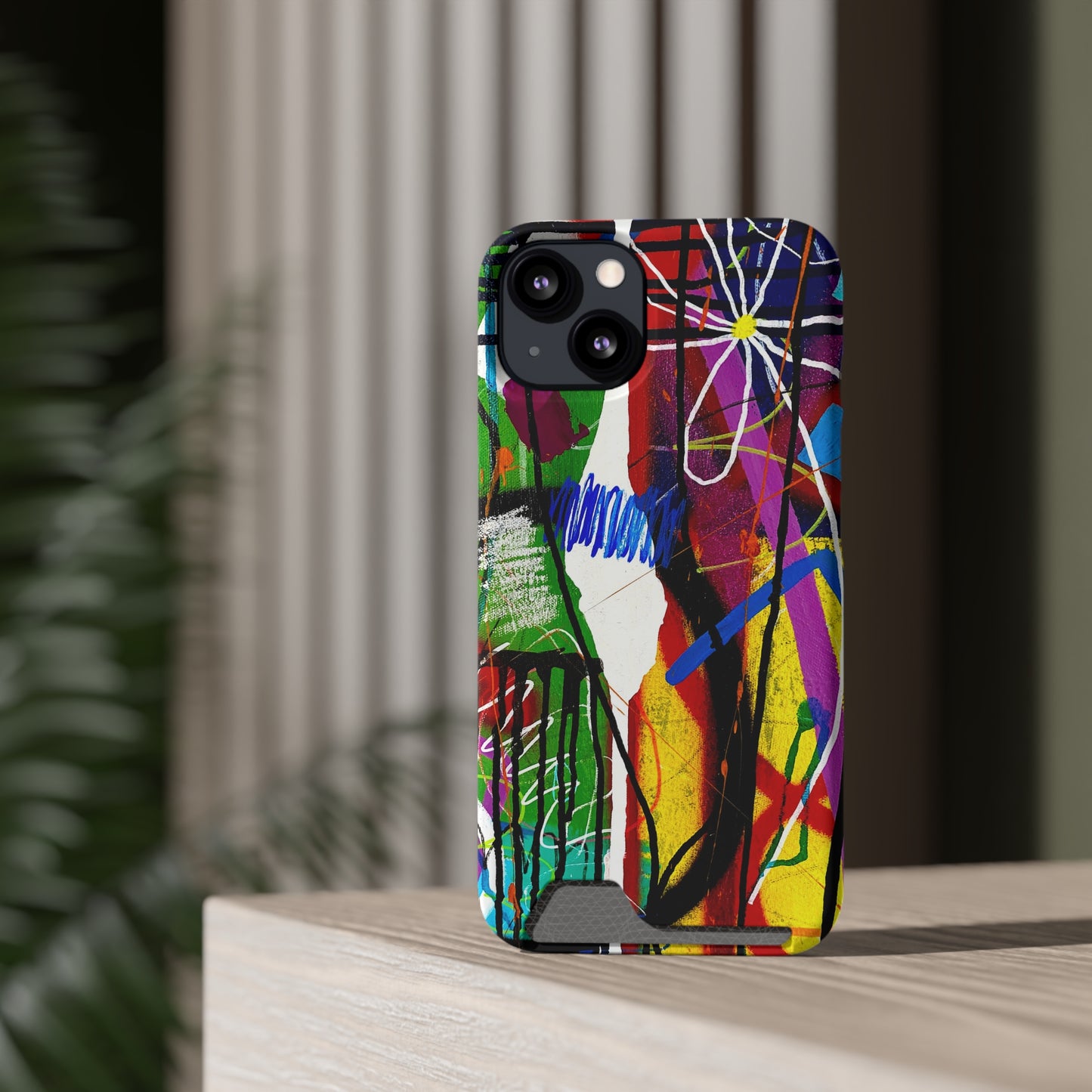 Abstract Art Phone Case With Card Holder