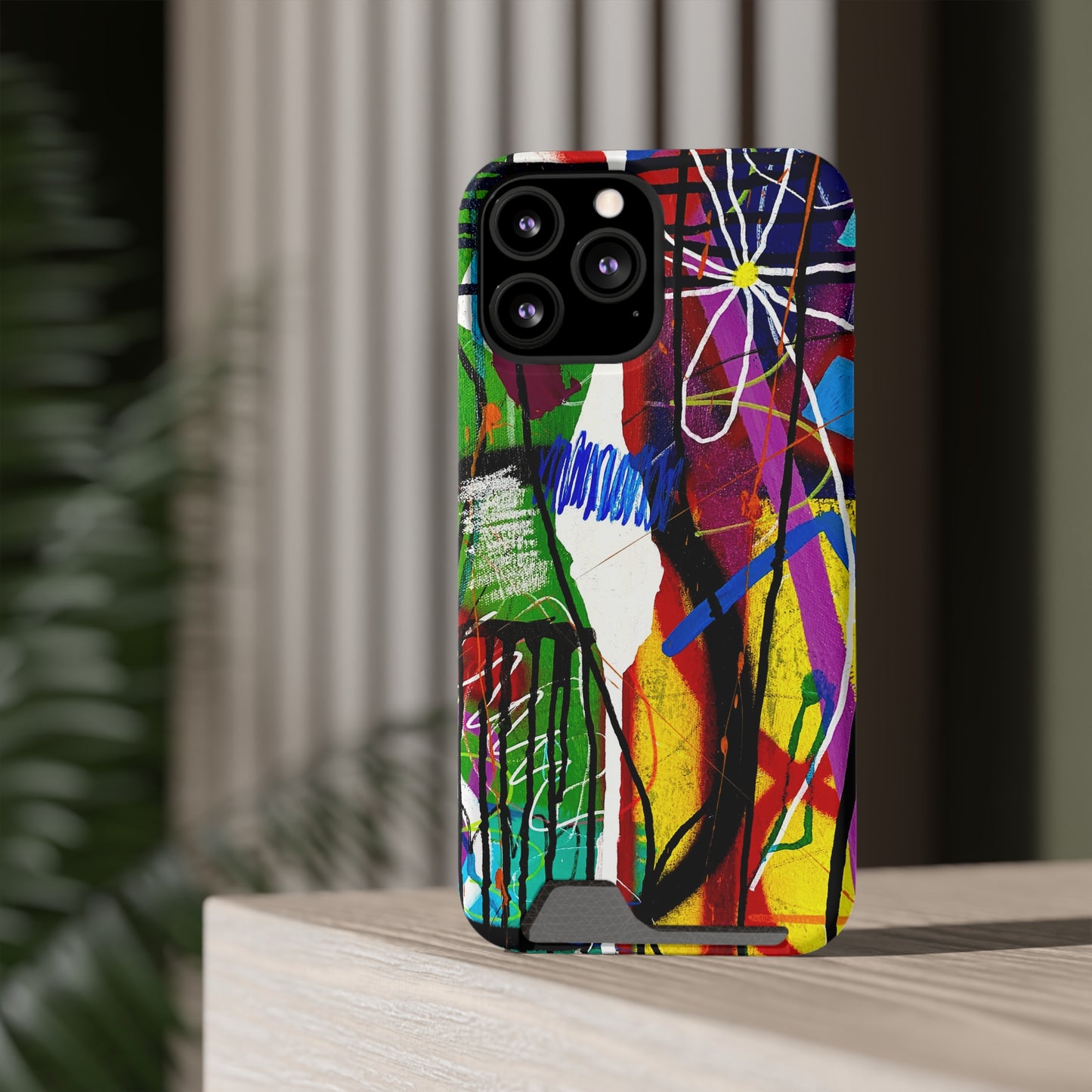 Abstract Art Phone Case With Card Holder