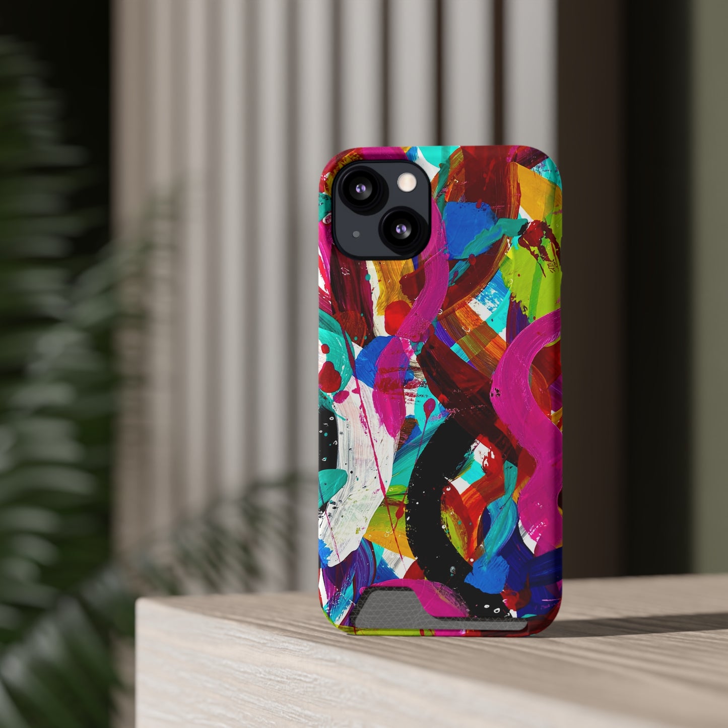 Abstract Art Phone Case With Card Holder