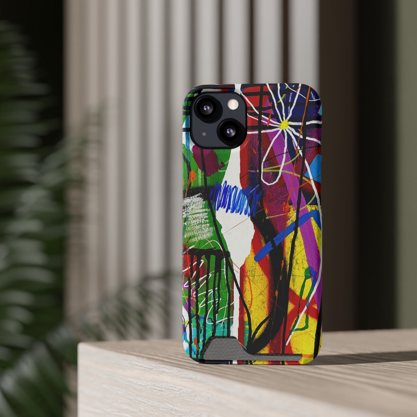 Abstract Art Phone Case With Card Holder