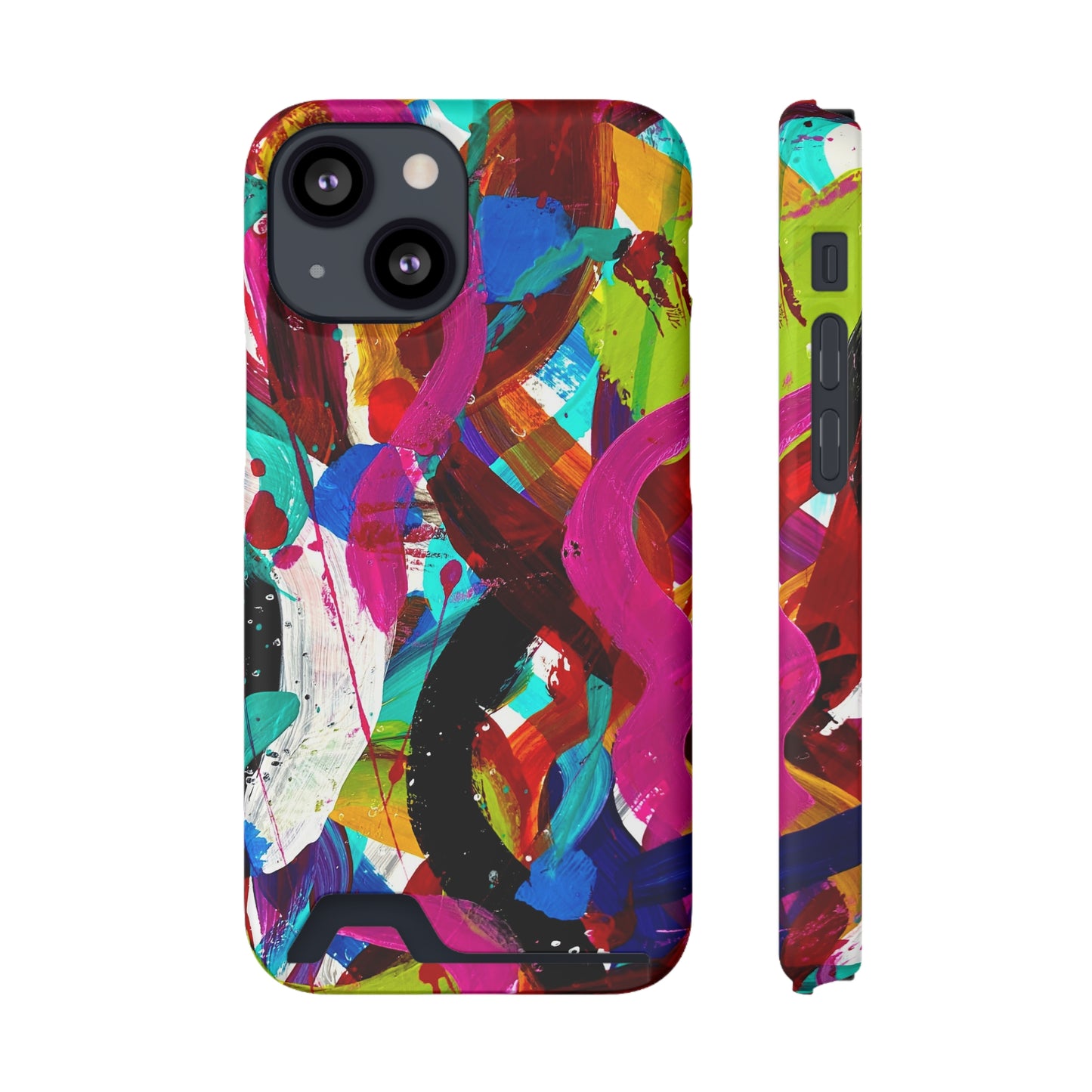 Abstract Art Phone Case With Card Holder