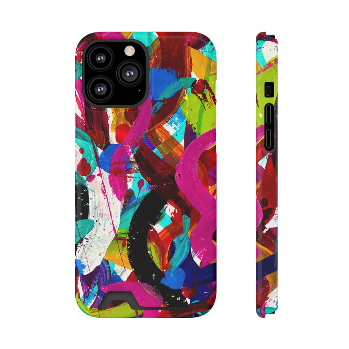 Abstract Art Phone Case With Card Holder