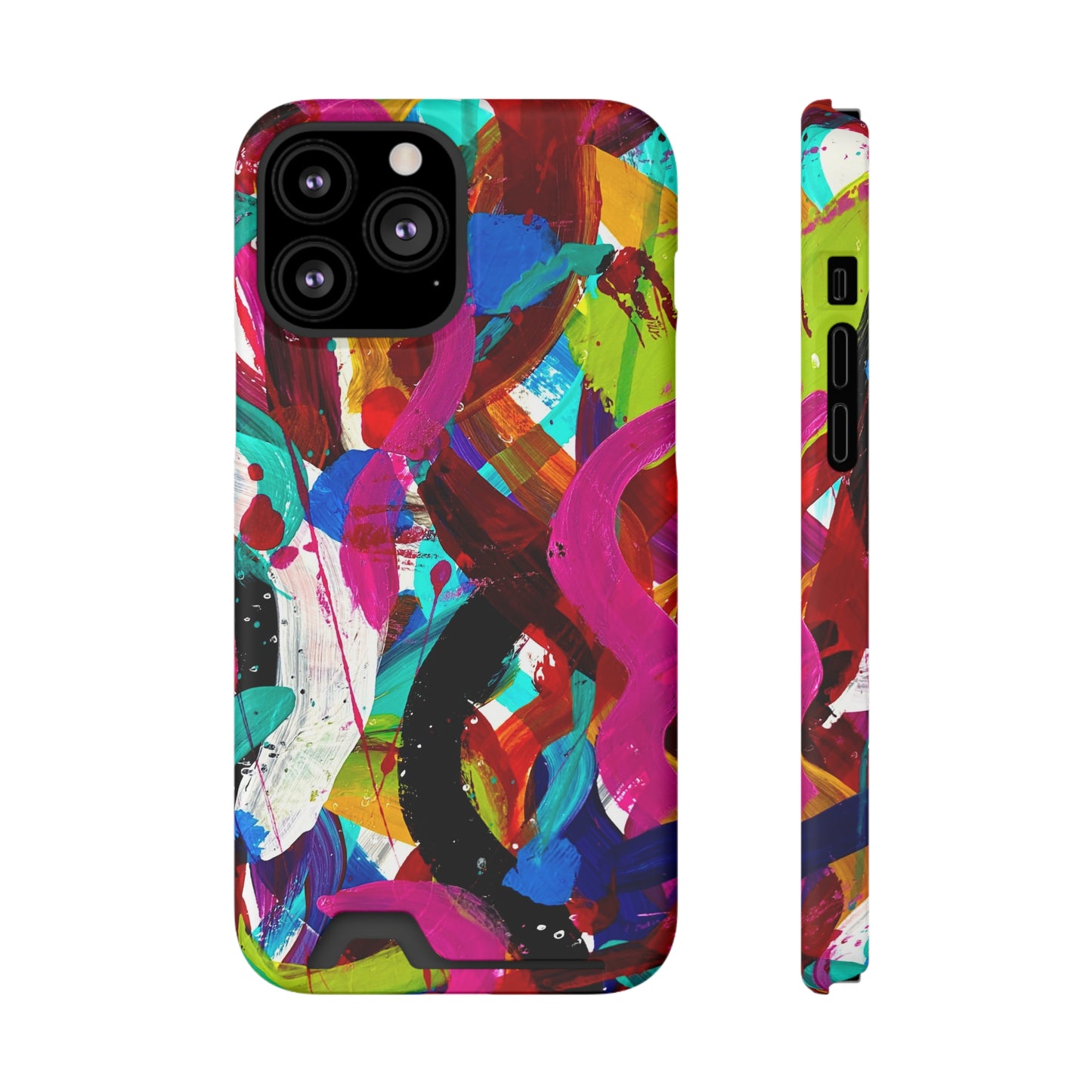 Abstract Art Phone Case With Card Holder