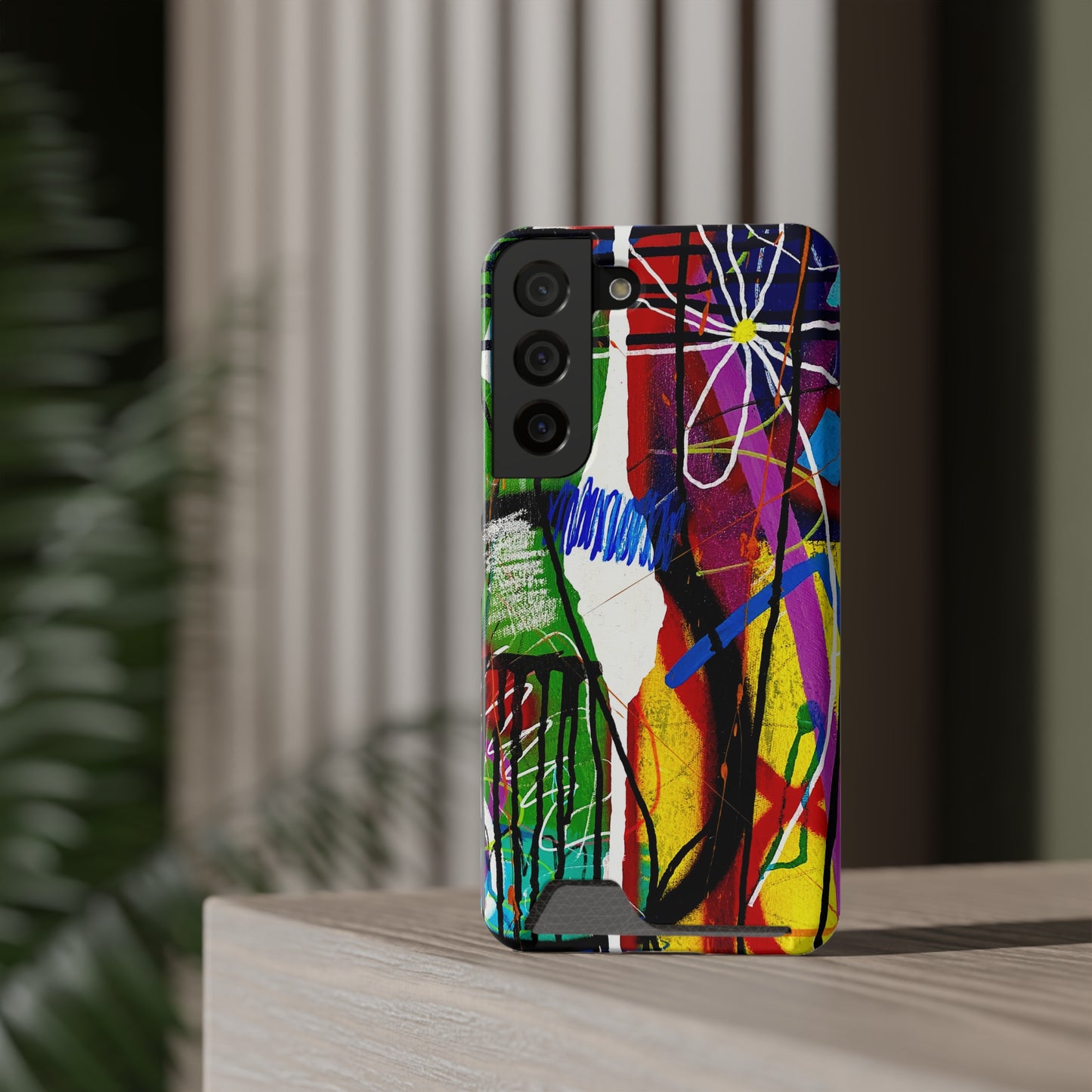 Abstract Art Phone Case With Card Holder