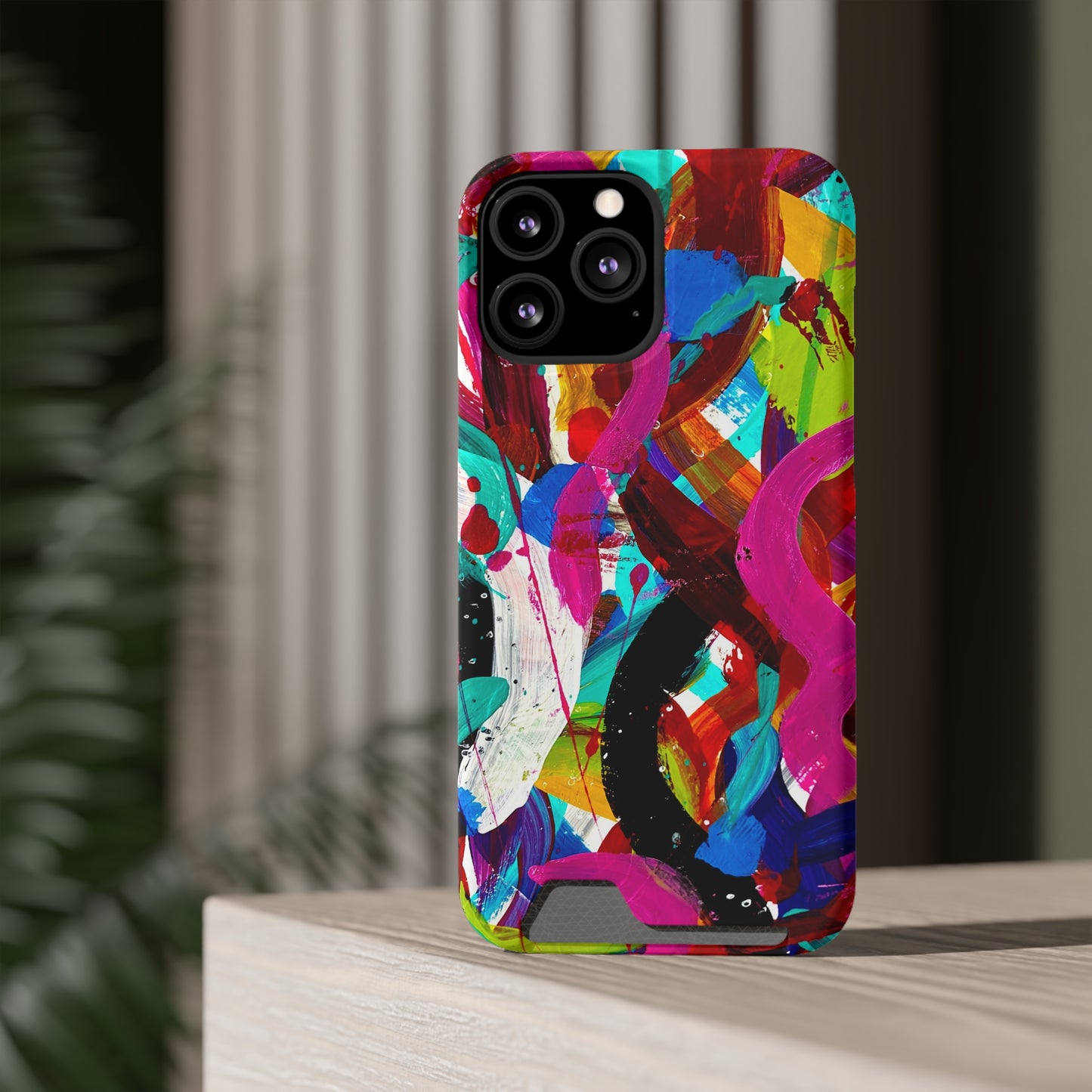 Abstract Art Phone Case With Card Holder