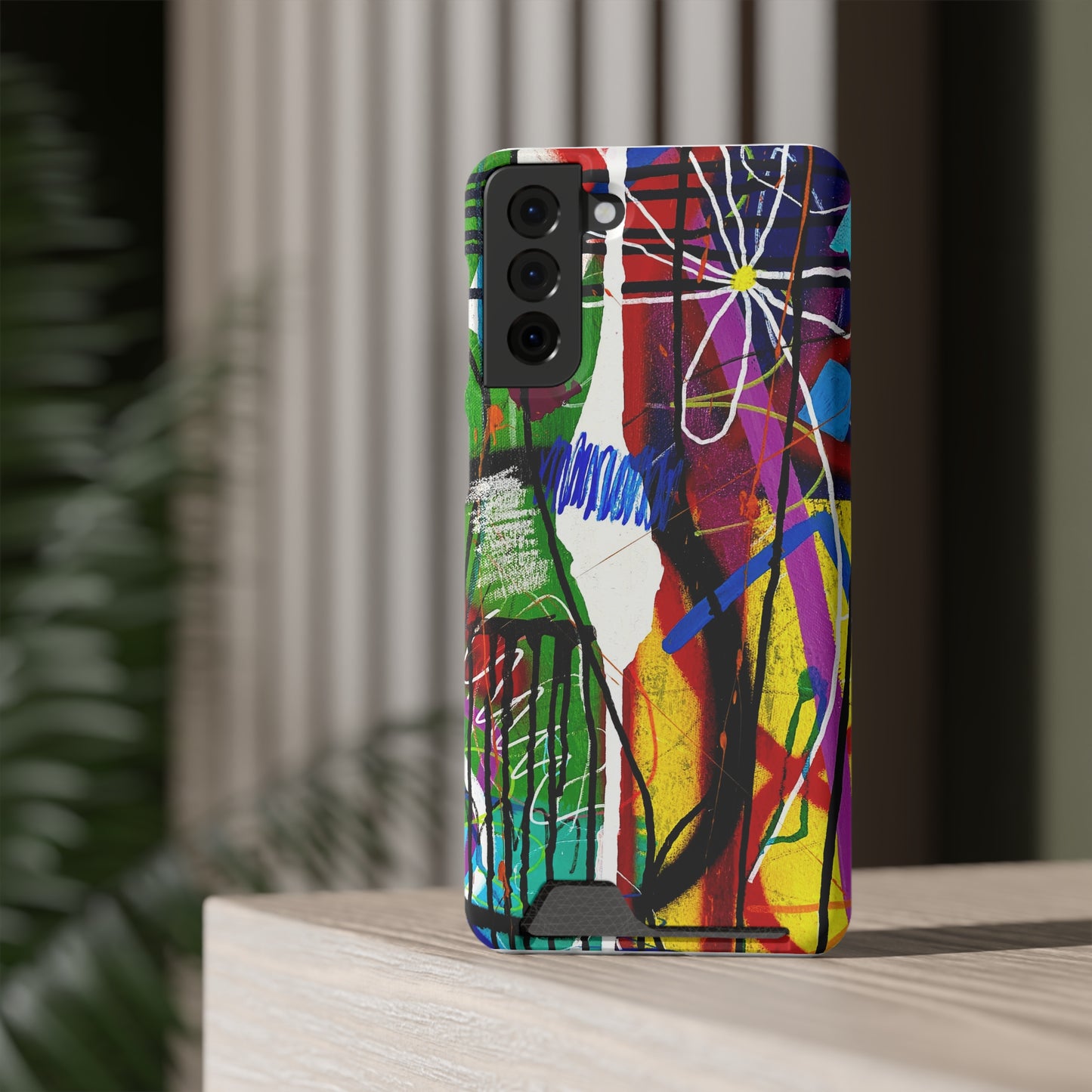 Abstract Art Phone Case With Card Holder