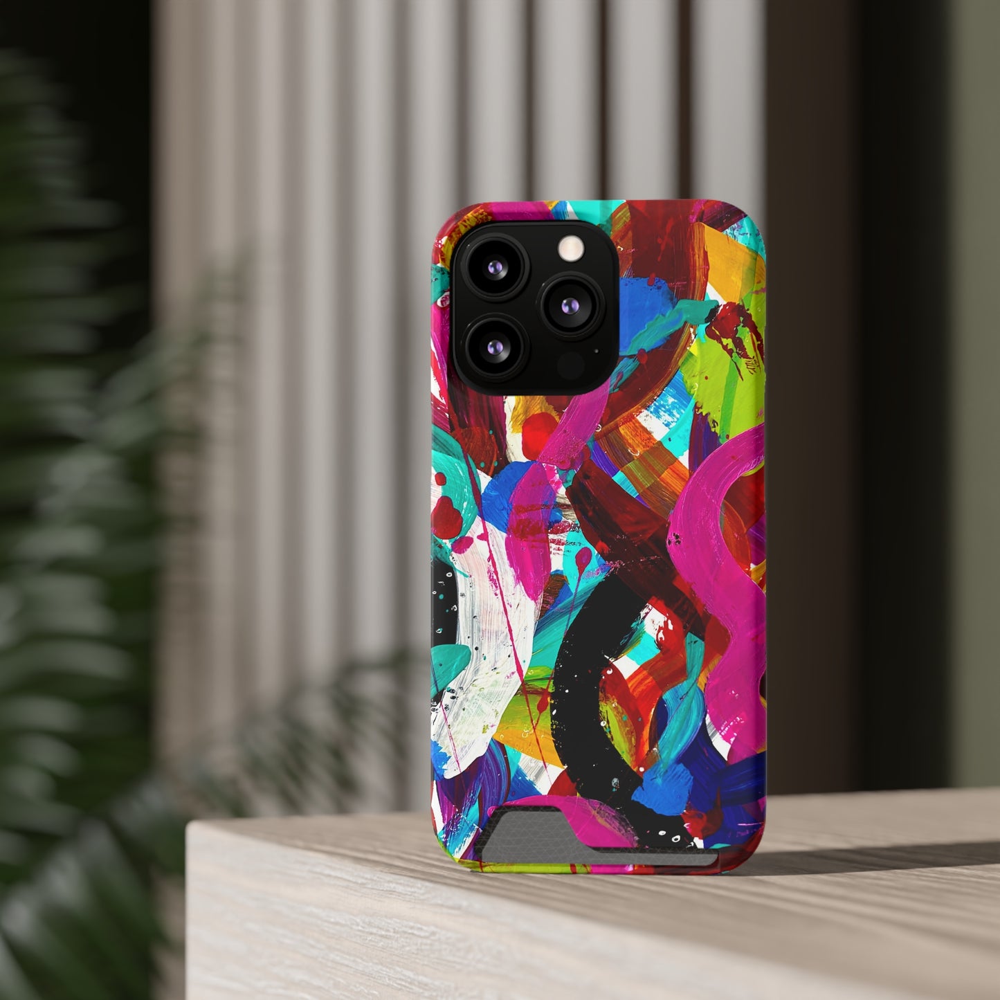 Abstract Art Phone Case With Card Holder