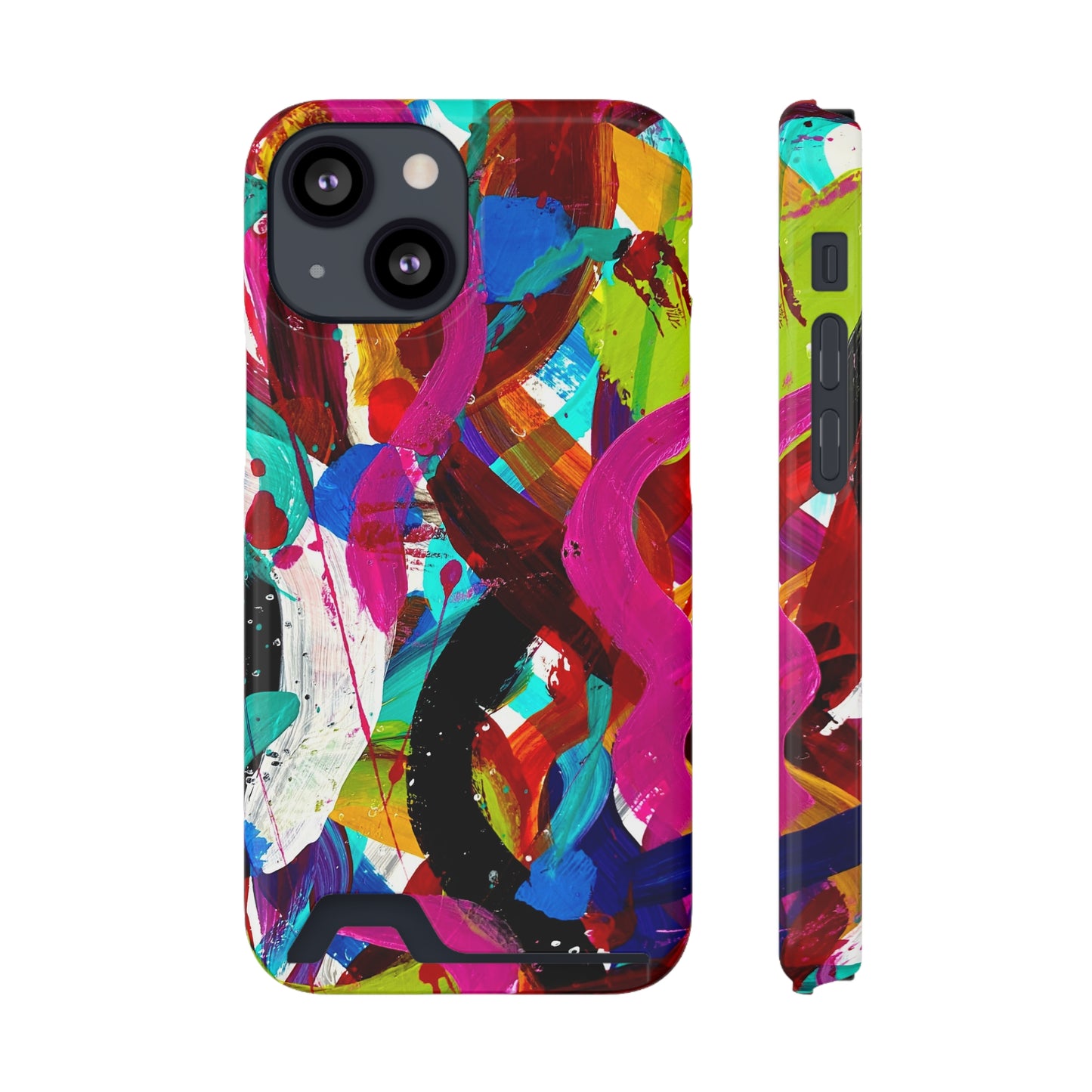 Abstract Art Phone Case With Card Holder