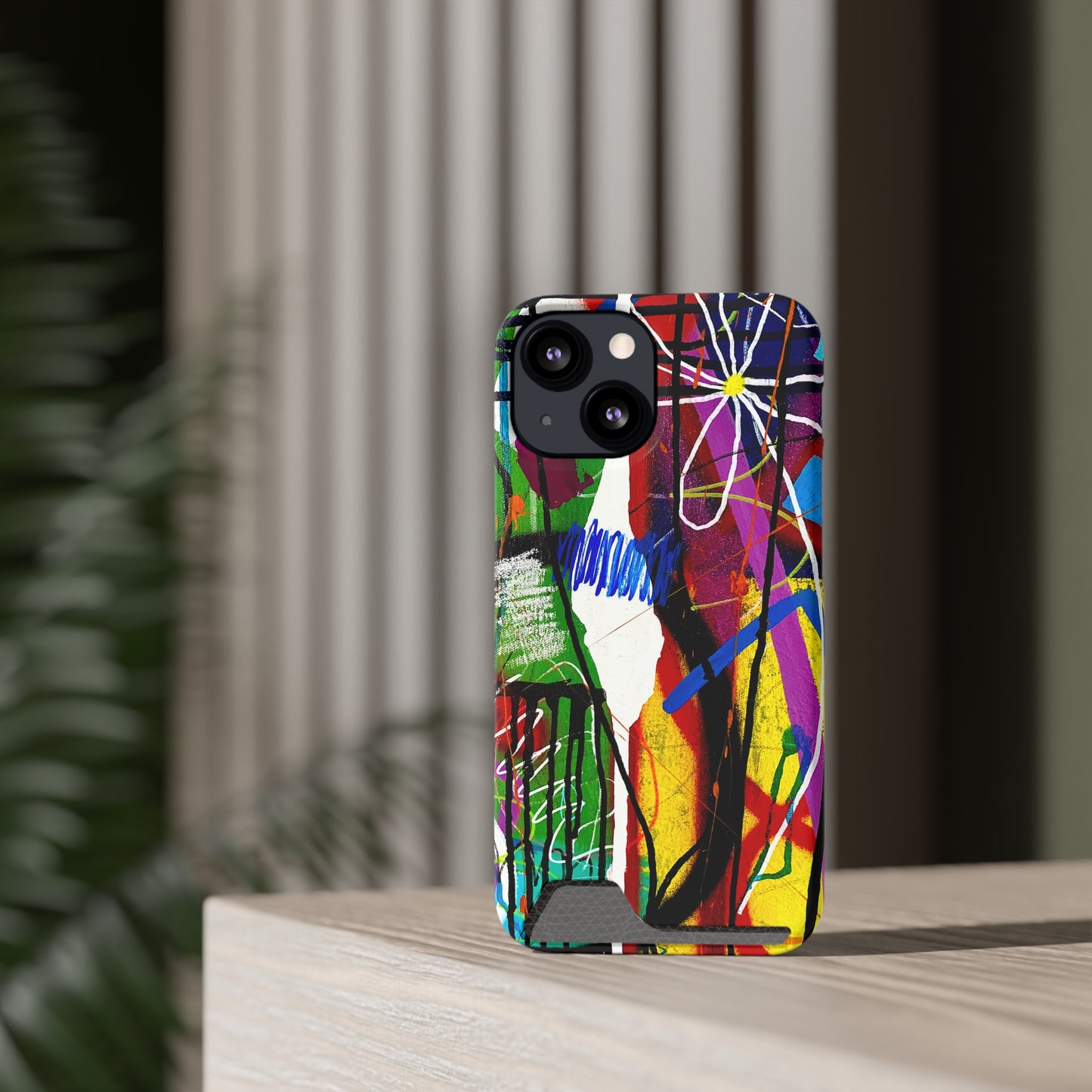 Abstract Art Phone Case With Card Holder