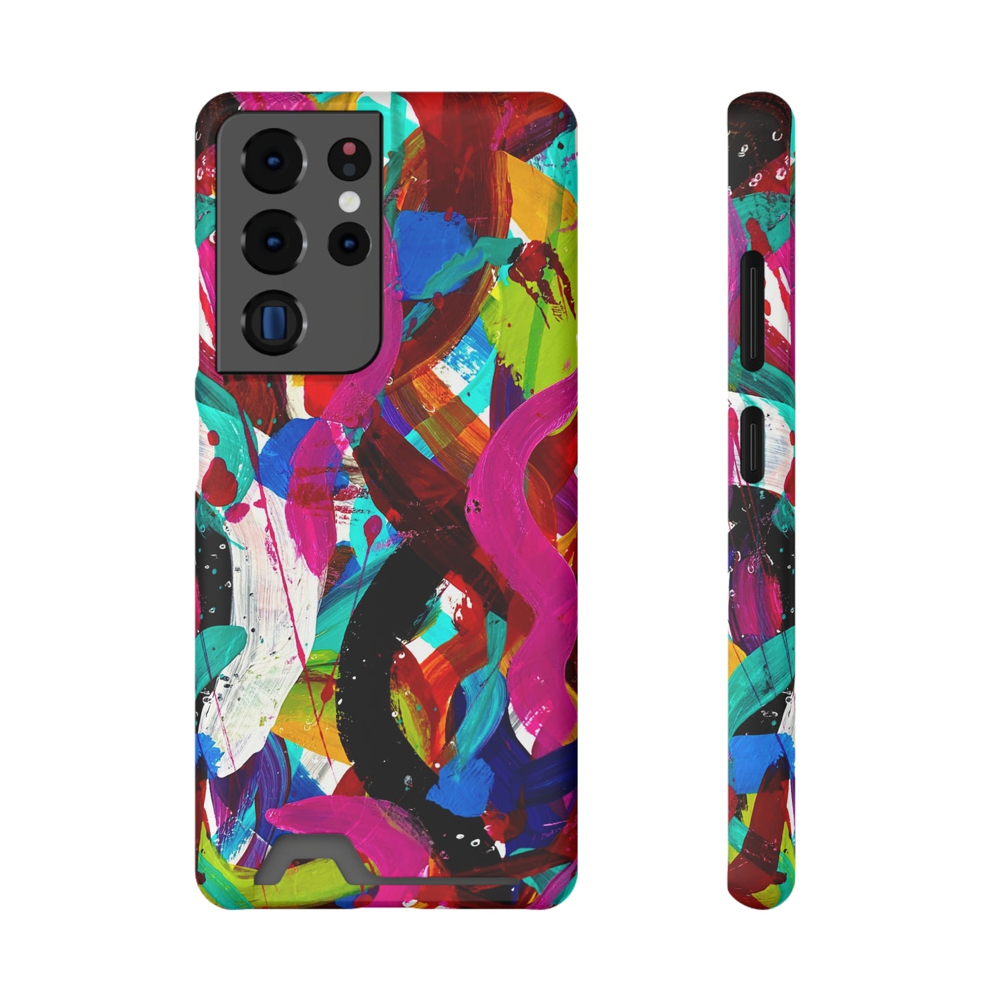Abstract Art Phone Case With Card Holder