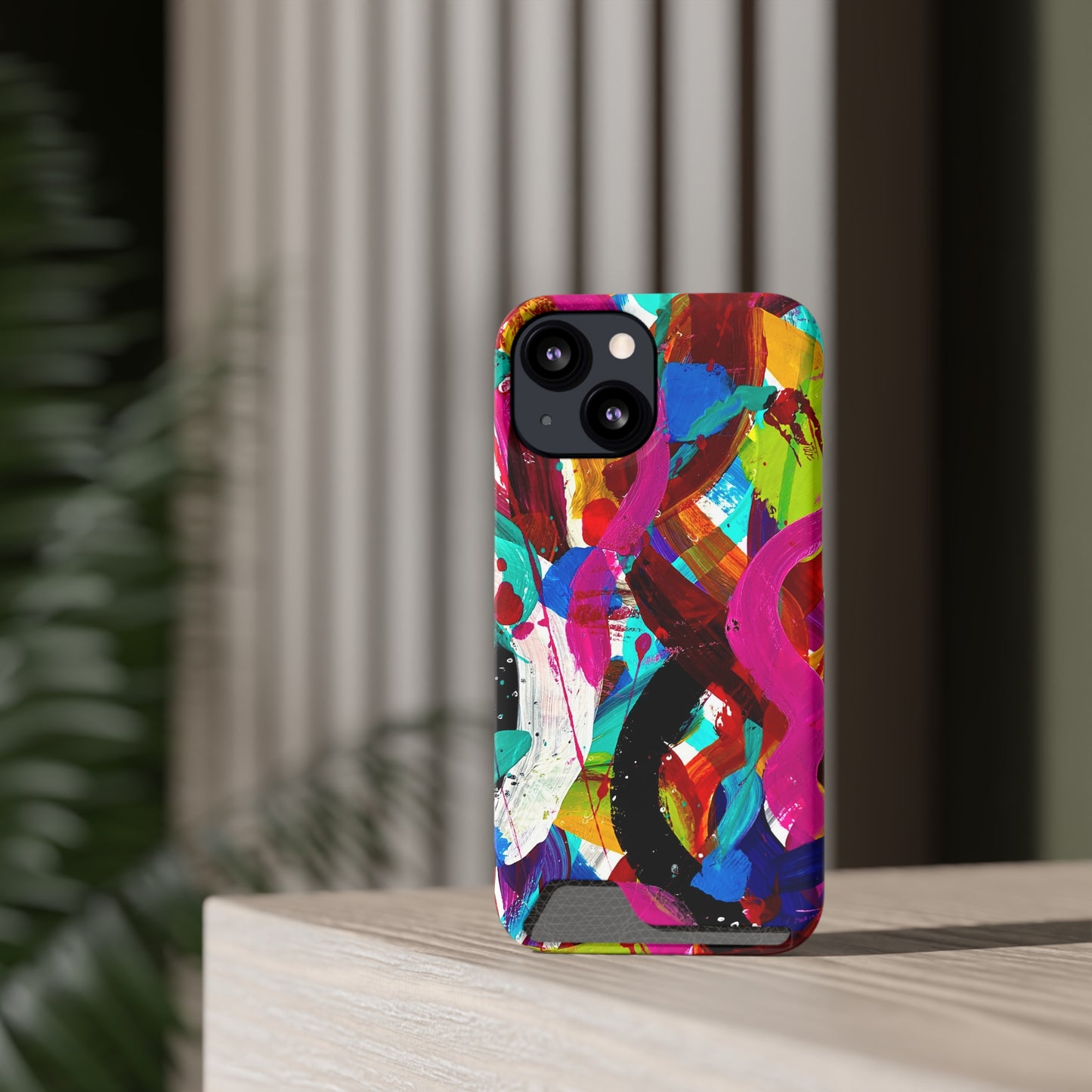 Abstract Art Phone Case With Card Holder