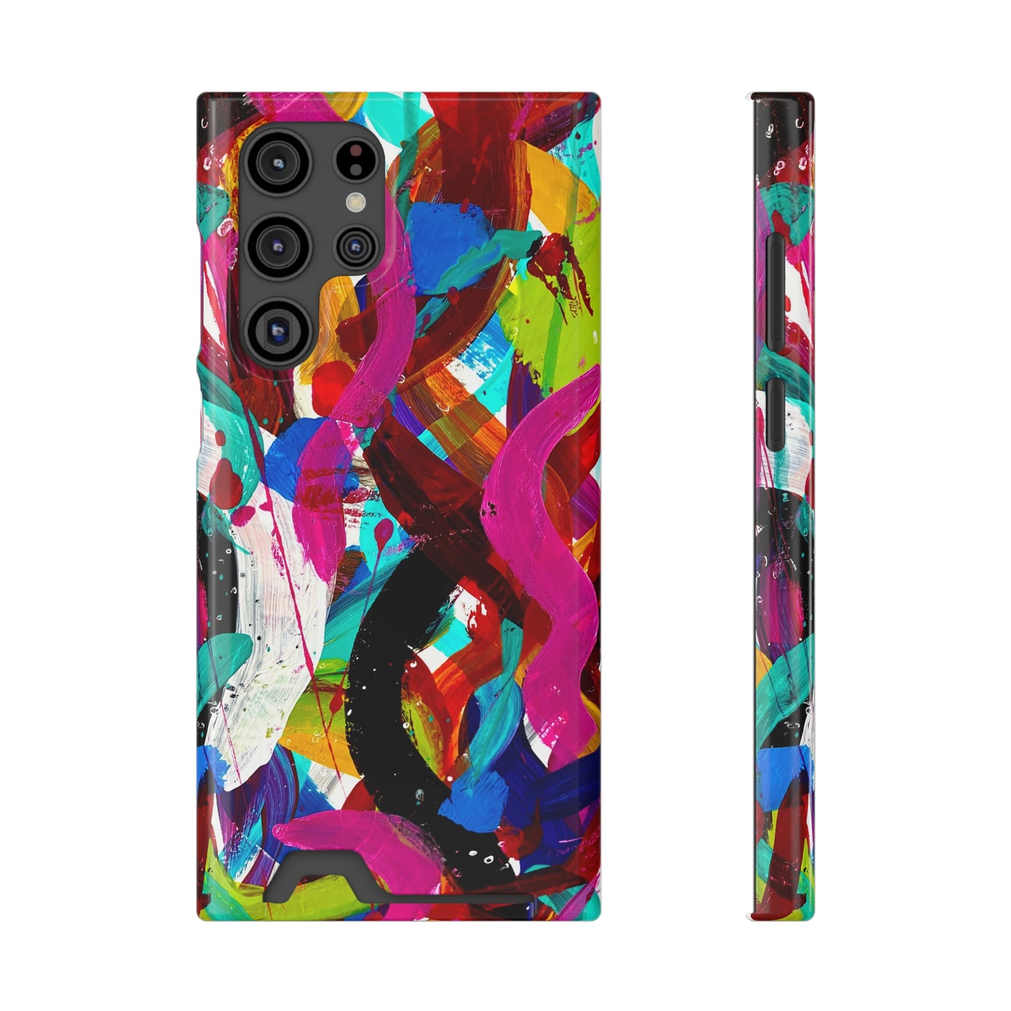 Abstract Art Phone Case With Card Holder
