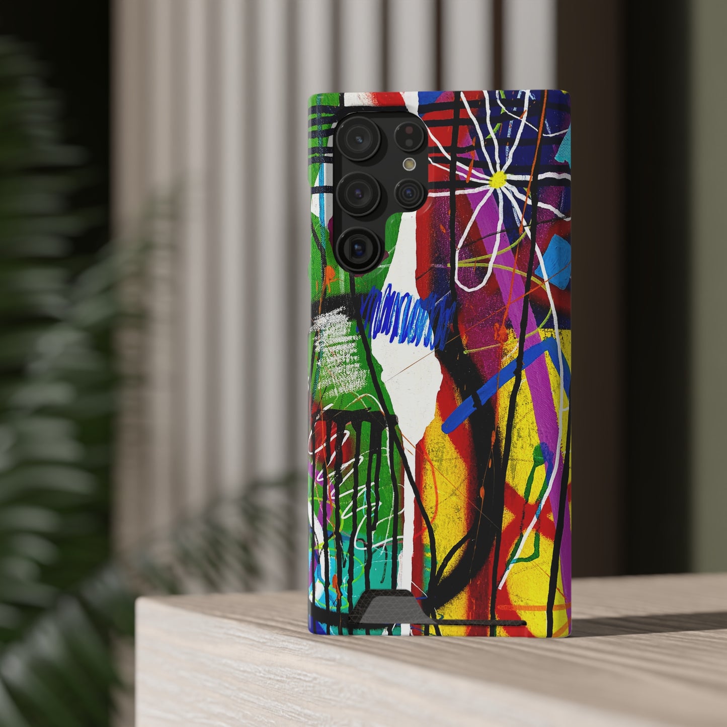Abstract Art Phone Case With Card Holder