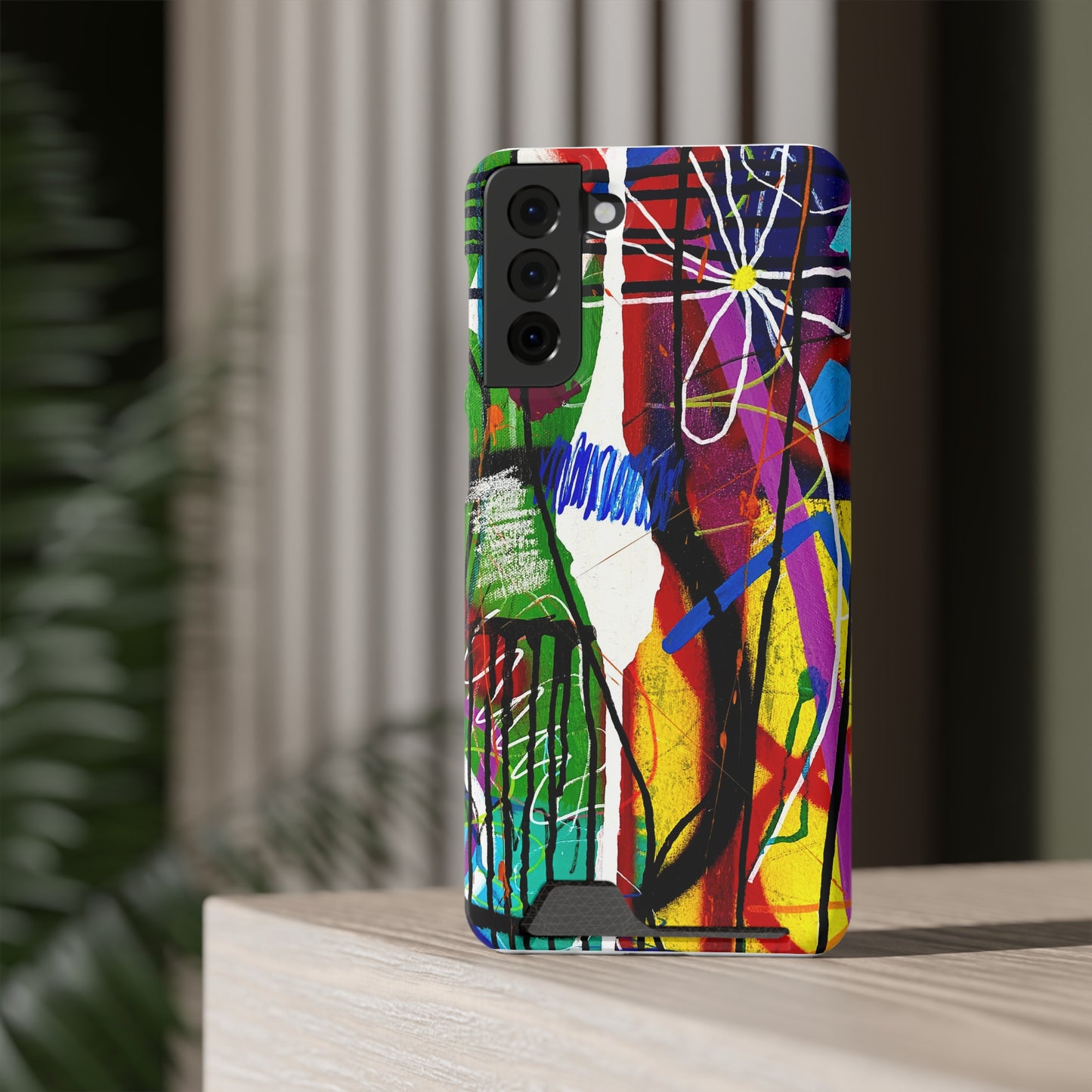 Abstract Art Phone Case With Card Holder