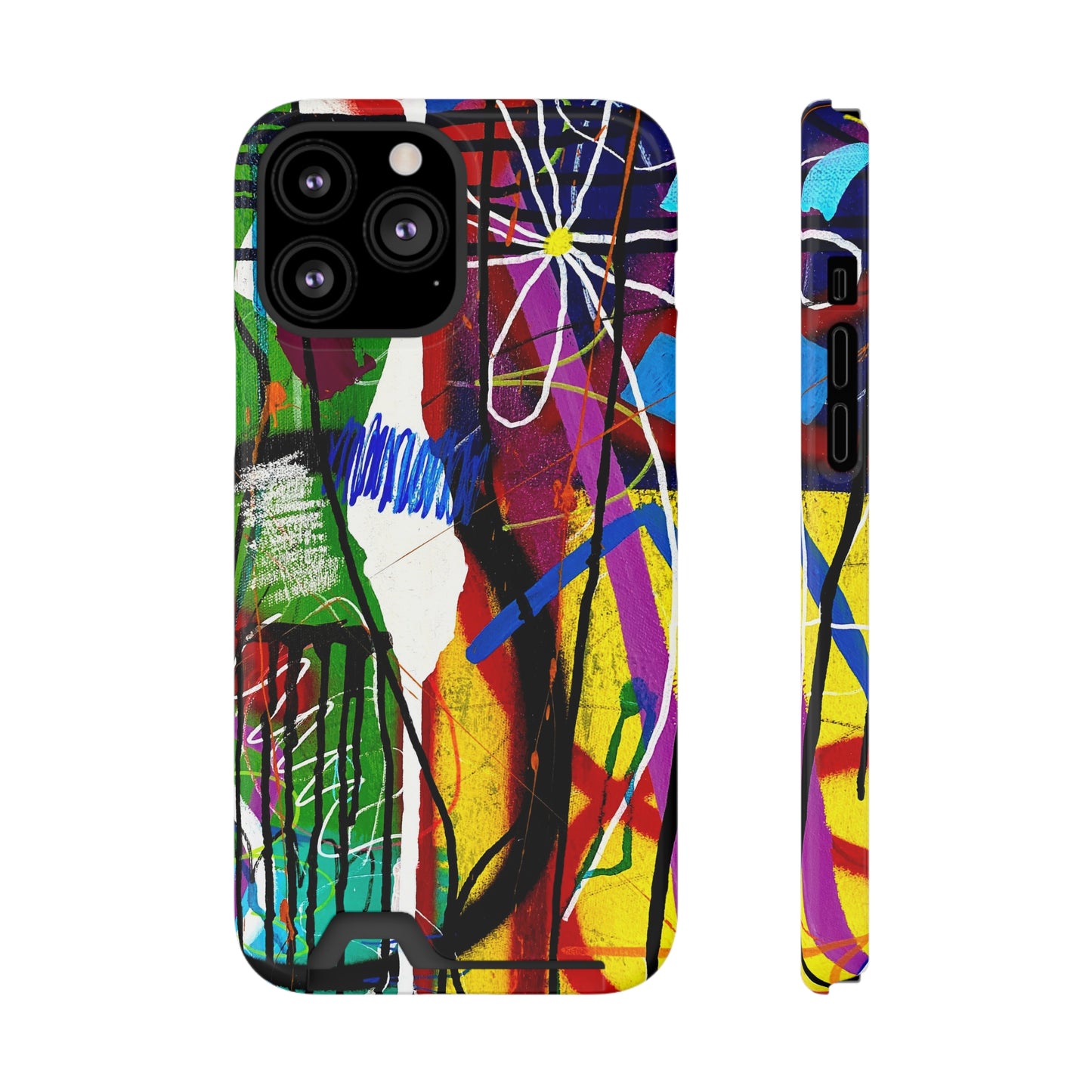 Abstract Art Phone Case With Card Holder