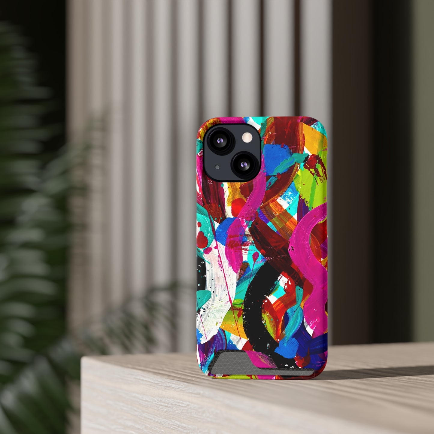 Abstract Art Phone Case With Card Holder