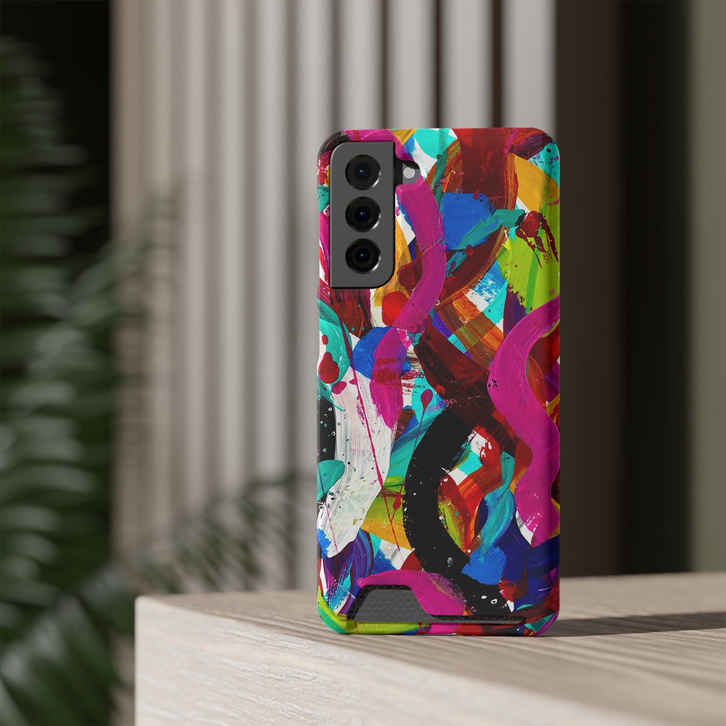 Abstract Art Phone Case With Card Holder