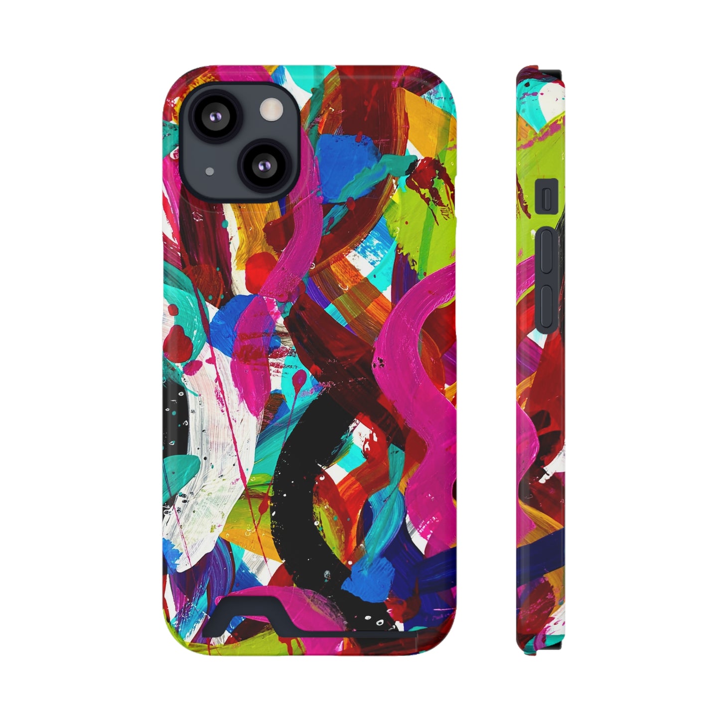 Abstract Art Phone Case With Card Holder