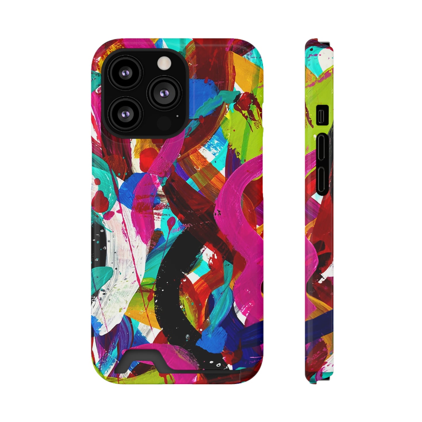 Abstract Art Phone Case With Card Holder