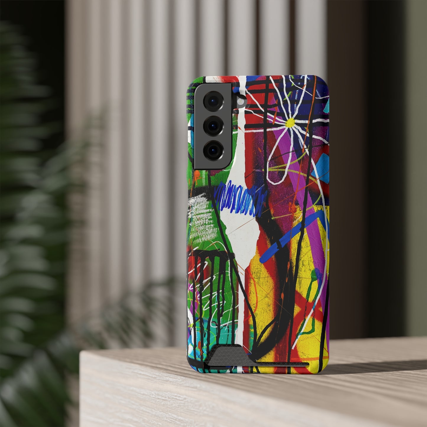 Abstract Art Phone Case With Card Holder
