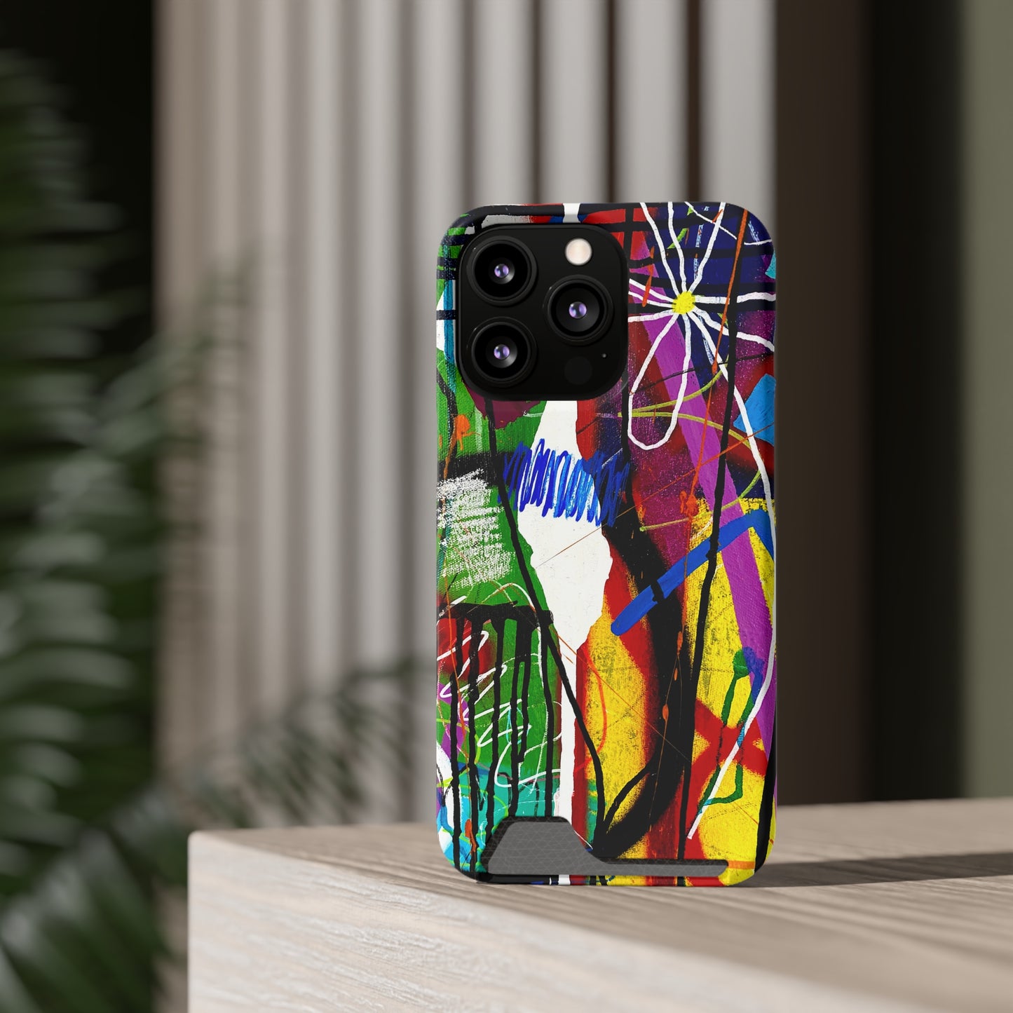 Abstract Art Phone Case With Card Holder