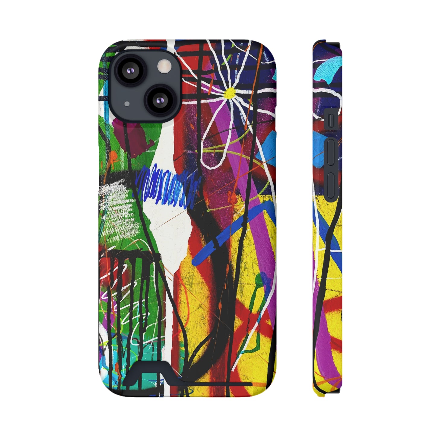 Abstract Art Phone Case With Card Holder