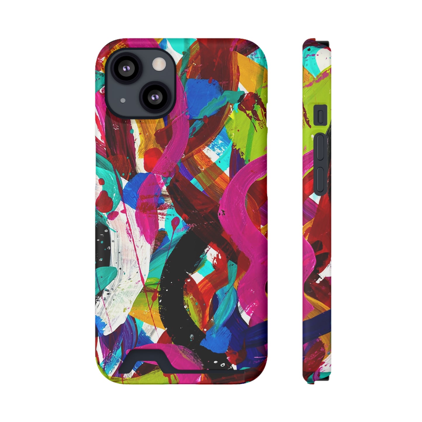 Abstract Art Phone Case With Card Holder