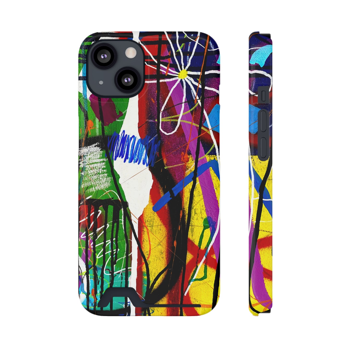 Abstract Art Phone Case With Card Holder