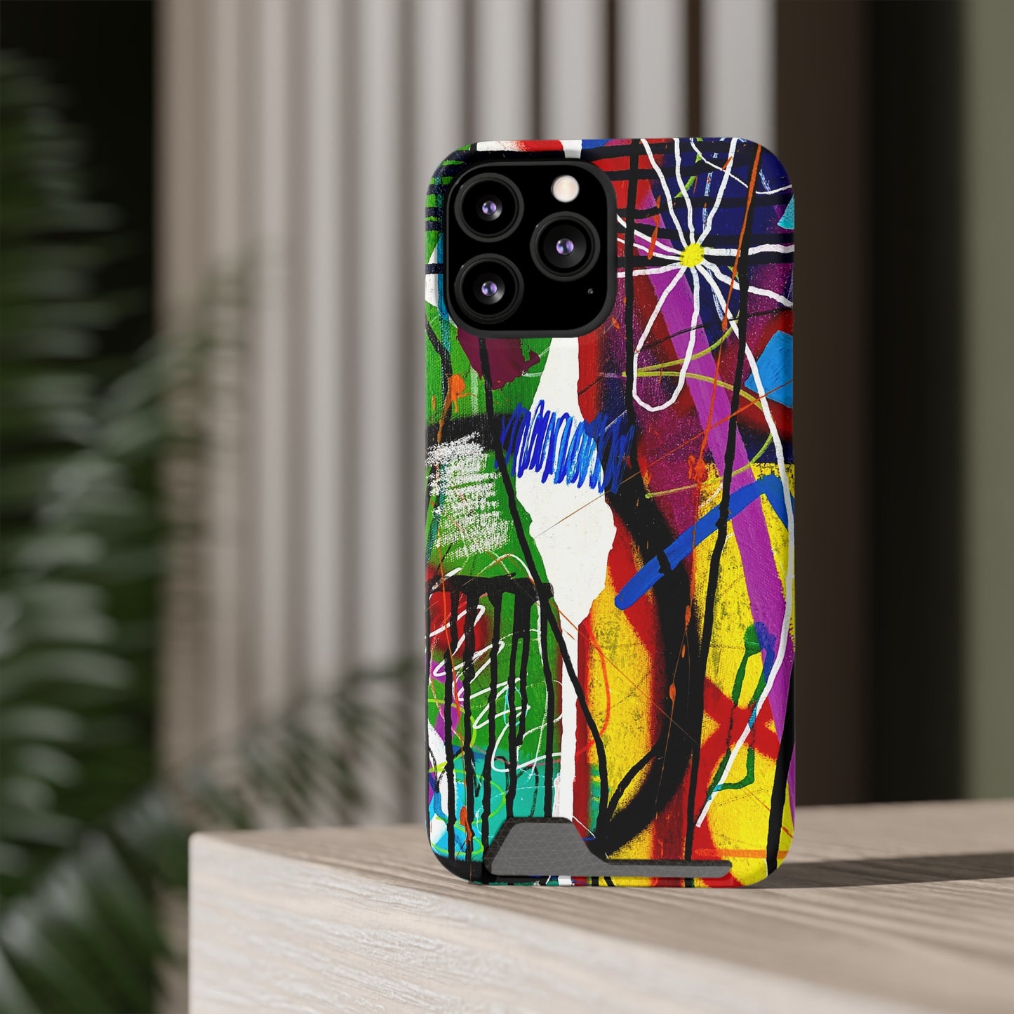 Abstract Art Phone Case With Card Holder